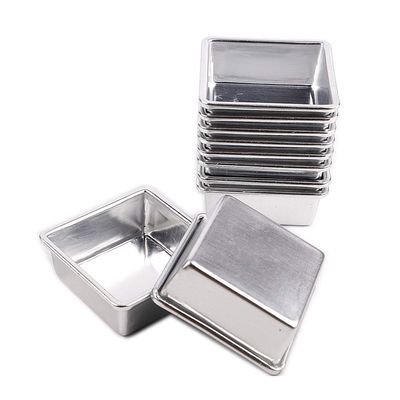 10pcs mini square aluminium alloy cheese pan small mousse cake mold bread mould tart holders pudding jelly tins DIY bakery A06
