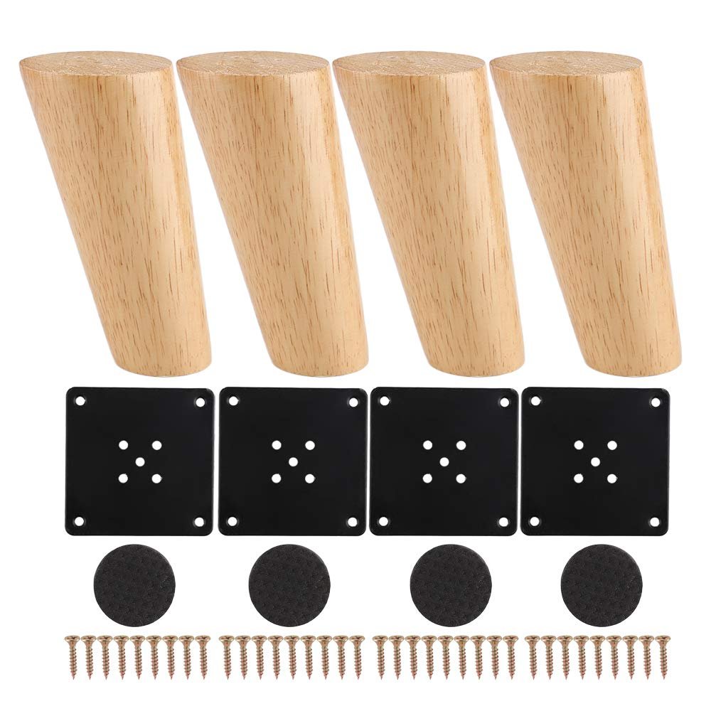 szzijia 4Pcs Wood Color Furniture Sofa Replacement Legs Solid Wood Feet for Sofas,Cabinets,Tables,Bed Legs (20cm)