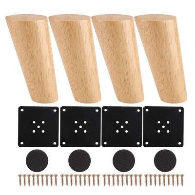 szzijia 4Pcs Wood Color Furniture Sofa Replacement Legs Solid Wood Feet for Sofas,Cabinets,Tables,Bed Legs (12cm)