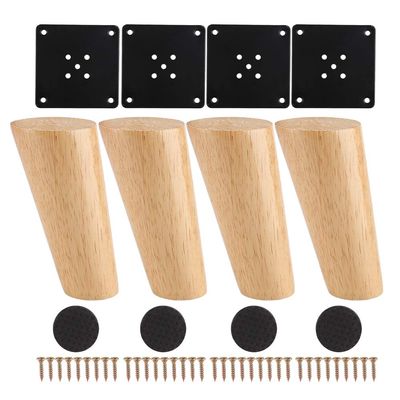 szzijia 4Pcs Wood Color Furniture Sofa Replacement Legs Solid Wood Feet for Sofas,Cabinets,Tables,Bed Legs (15cm)