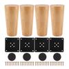 szzijia 4Pcs Wood Color Furniture Sofa Solid Wood Feet (Straight Feet) for Sofas, Cabinets, Tables, Bed Legs (6cm) view 1