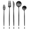 BRIIEC 18/10 Matte Black Silverware Set Stainless Steel Black Flatware Set Black Utensil Set 20-piece Modern Cutlery Set Best Birthday Wedding Gift, Dishwasher Safe(Full Black) view 1