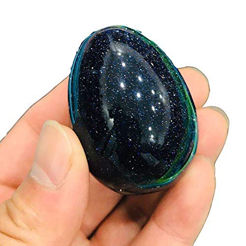 MOKA 1pc Natural Blue Sand Quartz Stone Crystal Massage Egg for Women