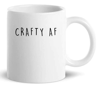 Funny 11Oz Mug - Crafty AF Shirt Funny Crafter TShirt Cup Coffee Cups For Men Women