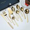 Berglander Gold Serving Utensils 10 Pieces, Titanium Golden Plating Serving Spoons, Included Cake Knife Cake Server Serving Forks Sugar Spoon Salad Spoon Forks Butter Knife Gravy Ladle ect. view 3