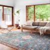 Loloi Layla Collection LAY-10 Marine/Clay 2'-6" x 9'-6" .13" Thick Runner Rug, Soft, Durable, Vintage Inspired, Distressed, Low Pile, Non-Shedding, Easy Clean, Printed, Living Room Rug view 1