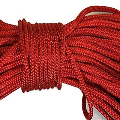 Double Braid Polyester Rope 1/4 Inch, Red (150)