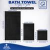 DAN RIVER 8 PC Luxury Bath Towels for Bathroom, 2 Bath, 2 Hand, and 4 Wash Cloths, 600 GSM 100% Ring Spun Cotton Towel Set, Highly Absorbent, Gym, Hotel, and Spa, Black view 2