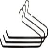 Oversized Chrome Quilt Hanger with Black Nonslip Vinyl Coating in 22" Length X 3/8" Thick, 1 Hanger view 2