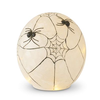 K&K Interiors 5.5 Inch Frosted Glass LED Spider Web Globe