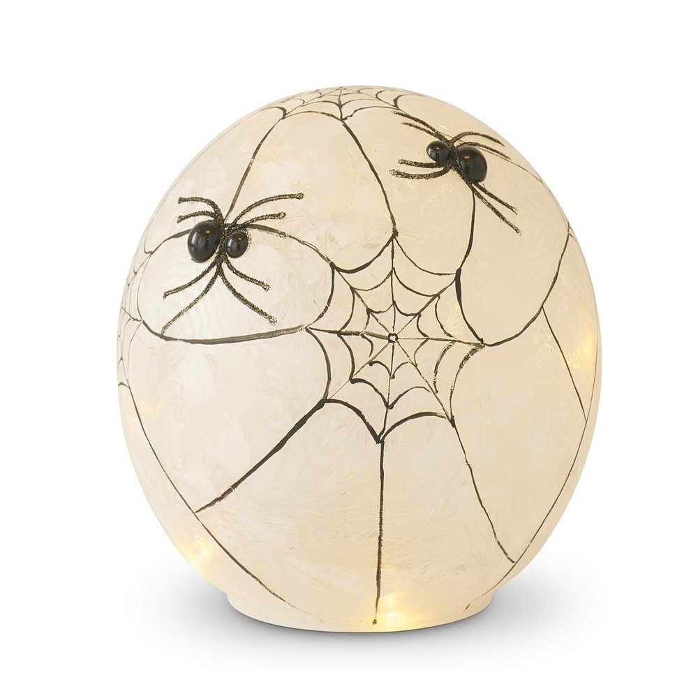 K&K Interiors 5.5 Inch Frosted Glass LED Spider Web Globe