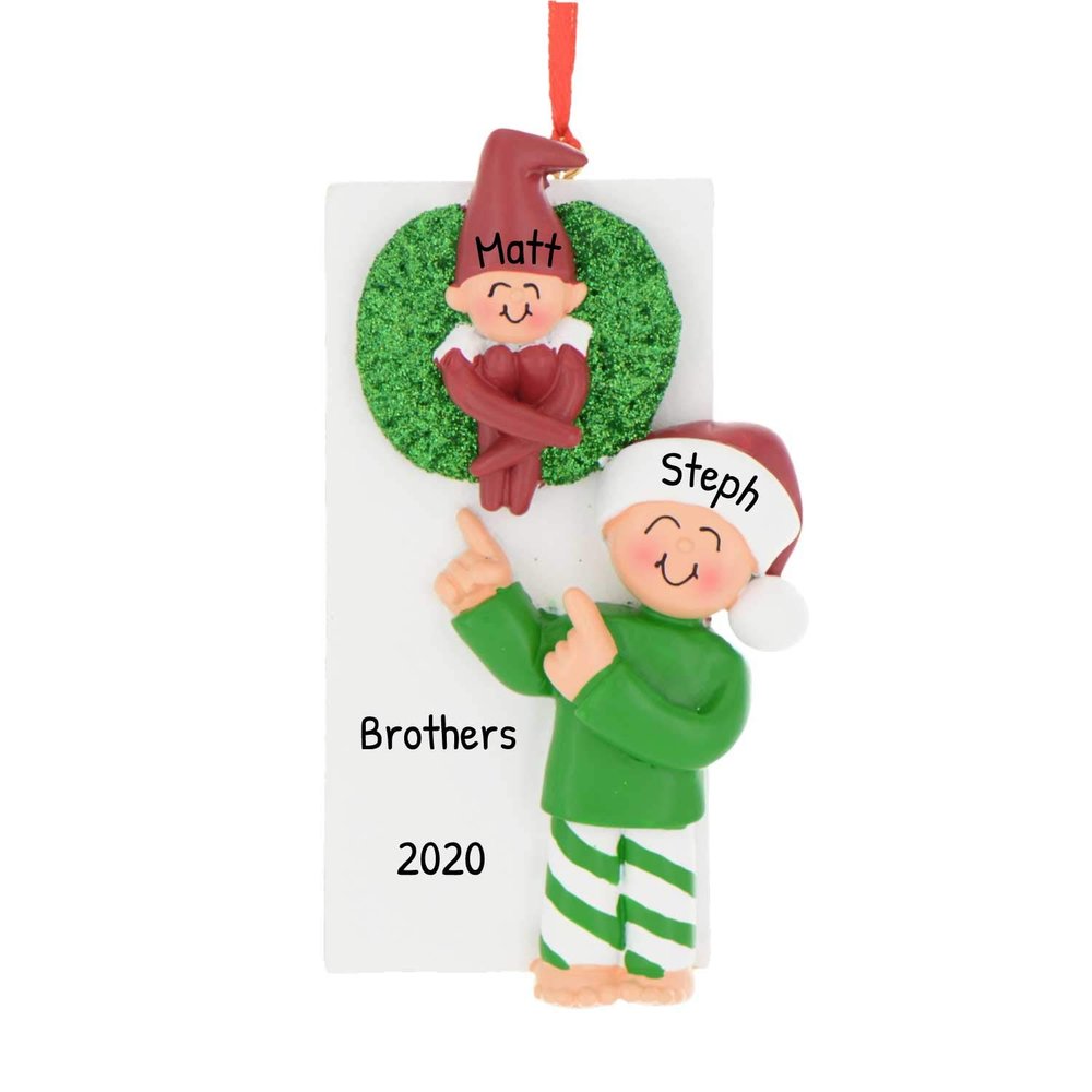 Big Brother Toddler Ornaments for Christmas Tree 2025 Finding Elf Ornament for Kids Firetruck Ornament for Boy Personalized Christmas Ornaments for Kids Gifts for Boys Sibling Toddler Boy Decorations