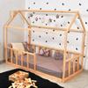 Twin Size House Bed with Picket Fence Railings, House bed Montessori view 1