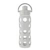 Lifefactory 16-Ounce Glass Water Bottle with Active Flip Cap and Protective Silicone Sleeve, Stone Gray view 1