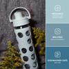 Lifefactory 16-Ounce Glass Water Bottle with Active Flip Cap and Protective Silicone Sleeve, Stone Gray view 2