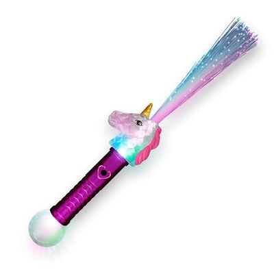 Set of 12 Light Up Unicorn Fiber Optic Wands with Color Changing LED Lights