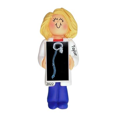 3D Blonde Female Medical Ornaments for Christmas Tree 2025 | Doctor Christmas Ornament Physician Assistant Ornament Medical Assistant Ornaments White Coat for Nurse Dentists Surgeon Student Spine Xray