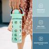 Lifefactory 12-Ounce Glass Water Bottle with Active Flip Cap and Protective Silicone Sleeve, Mint view 2