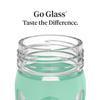 Lifefactory 12-Ounce Glass Water Bottle with Active Flip Cap and Protective Silicone Sleeve, Mint view 3