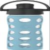 Lifefactory 16-Ounce Glass Water Bottle with Active Flip Cap and Protective Silicone Sleeve, Denim view 1