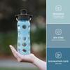 Lifefactory 16-Ounce Glass Water Bottle with Active Flip Cap and Protective Silicone Sleeve, Denim view 2