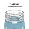 Lifefactory 16-Ounce Glass Water Bottle with Active Flip Cap and Protective Silicone Sleeve, Denim view 3