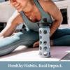 Lifefactory 16-Ounce Glass Water Bottle with Active Flip Cap and Protective Silicone Sleeve, Denim view 4