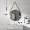 Nordic Round Phnom Penh Wall Mount Mirror Bathroom Hanging Metal Framed Glass Mirror with Chain Rustic Accent Mirror (11.8''- 31.5'') view 2