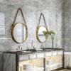 Nordic Round Phnom Penh Wall Mount Mirror Bathroom Hanging Metal Framed Glass Mirror with Chain Rustic Accent Mirror (11.8''- 31.5'') view 3