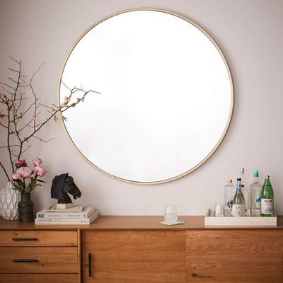 15.7''- 31.5'' Circle Bathroom Glass Mirror Elegance Metal Framed HD Wall Mirror with Complete Kit for Bathroom/Bedroom/Wardrobe