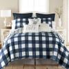 Levtex Home - Camden Quilt Set -King Quilt + Two King Pillow Shams - Buffalo Check in Navy and Cream - Quilt Size (106 x 92 in.) and Pillow Sham Size (36 x 20 in.) - Reversible Pattern - Cotton view 1