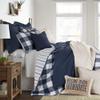 Levtex Home - Camden Quilt Set -King Quilt + Two King Pillow Shams - Buffalo Check in Navy and Cream - Quilt Size (106 x 92 in.) and Pillow Sham Size (36 x 20 in.) - Reversible Pattern - Cotton view 2