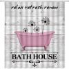 AMFD Dandelion Shower Curtain Black and White Inspirational Quotes and Dandelion in Pink Bathtub Art Prints Funny Gift for Farmhouse Kids Woman Rustic Fabric Bathroom Decor Set with Hooks (70"WX70"H) view 1
