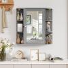 Tangkula Bathroom Wall Cabinet with Mirror, Modern Medicine Cabinet with Mirrored Door, 4 Internal Shelves & 6 Side Open Shelves, Wall Mounted Space-Saving Storage Organizer view 2