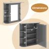 Tangkula Bathroom Wall Cabinet with Mirror, Modern Medicine Cabinet with Mirrored Door, 4 Internal Shelves & 6 Side Open Shelves, Wall Mounted Space-Saving Storage Organizer view 3