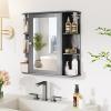 Tangkula Bathroom Wall Cabinet with Mirror, Modern Medicine Cabinet with Mirrored Door, 4 Internal Shelves & 6 Side Open Shelves, Wall Mounted Space-Saving Storage Organizer view 4