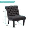 Alunaune Living Room Chair Modern Accent Chair, Upholstered Tufted Armless Bedroom Chair Sofa Backrest Fabric Recliner Lounge Chair Wood Legs-Grey view 2