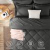 CozyLux Queen Comforter Set Dark Grey - Bed in a Bag Queen Size 7 Pieces, Luxury Soft Bed Set for All Seasons, Bedding Set with Comforter, Sheets, Pillowcases & Shams, Dark Gray, Queen view 2