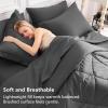 CozyLux Queen Comforter Set Dark Grey - Bed in a Bag Queen Size 7 Pieces, Luxury Soft Bed Set for All Seasons, Bedding Set with Comforter, Sheets, Pillowcases & Shams, Dark Gray, Queen view 3