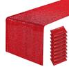 10 Packs 12 x 72 inches Red Sequin Table Runner, Glitter Runner for Birthday Party Supplies Decorations Wedding Bachelorette Holiday Celebration Bridal Shower Baby Shower view 1