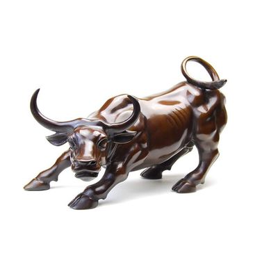 FFYUGO Wall Street Copper Bull Ornaments, Pure Copper Wenwan Collectibles, Auspicious Office Decoration Craft Ornaments, Office Desktop Gifts (Various Sizes),3
