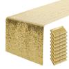 10 Packs 12 x 72 inches Gold Sequin Table Runner, Glitter Runner for Birthday Party Supplies Decorations Wedding Bachelorette Holiday Celebration Bridal Shower Baby Shower view 1