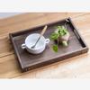 Serving Tray,Wood Serving Tray with Handles,Japan Style Retro Tea Tray Burning Paulownia Wood Dinner Plates,Snack Plate for Breakfast,Dinner,Coffee Table,Restaurants view 4