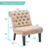 Alunaune Living Room Chair Modern Accent Chair, Upholstered Tufted Armless Bedroom Chair Sofa Backrest Fabric Recliner Lounge Chair Wood Legs-Khaki view 2