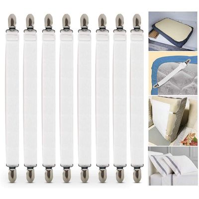YAOBAO Bed Sheet Clips 8 Pack, Bed Sheet Straps Fasteners, Adjustable Bed Corner Holders Sheet Straps Fasteners Grippers Clips Suspenders Straps Elastic Band Metall Clips Mattress Corner Straps