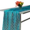 MDS Pack of 5 Wedding 27 x 120 inches Long Sheer lace Table Runner for Wedding Banquets Decorations Birthday Parties, Engagements, Rustic Boho for 10Ft Table Runners - Dark Teal view 2