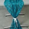 MDS Pack of 5 Wedding 27 x 120 inches Long Sheer lace Table Runner for Wedding Banquets Decorations Birthday Parties, Engagements, Rustic Boho for 10Ft Table Runners - Dark Teal view 4