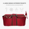 ZOBER Large Christmas Ornament Storage Box - Stores 80 3" Ornaments, With Dividers - With Large Compartment for Figurines, and Accessories, Durable Christmas Containers Holder (Red, 80-3" Ornaments) view 4