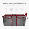 ZOBER Large Christmas Ornament Storage Box - Stores 80 3" Ornaments, With Dividers - With Large Compartment for Figurines, and Accessories, Durable Christmas Containers Holder, 4 Extra Pockets - Gray view 4