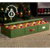 ZOBER Underbed Christmas Ornament Storage Box - Stores 120 3" Ornaments, With Dividers - Tear Proof 600D Oxford Fabric, Ornament Organizer Storage Box, Durable Christmas Containers Holder - Green view 2